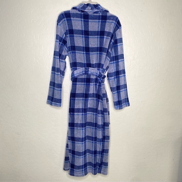 Arizona Jean Co Blue Plaid Lounge Robe Size 14/16 Large - Picture 3 of 4